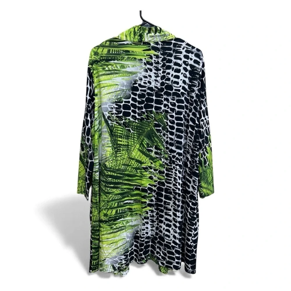 Caroline Rose Abstract Animal Print Kimono / Cardigan / Duster Size: L - Picture 2 of 3